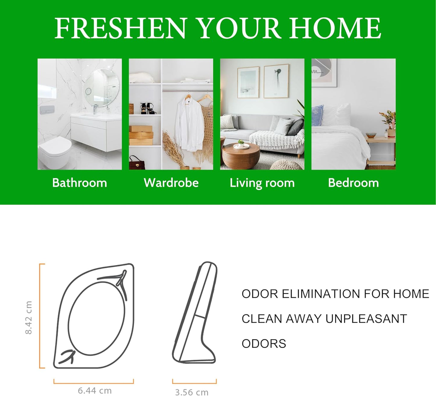 Air Freshener for Home, 4 Pack, Cedar, Odor Eliminator for Small Area Closets Bathroom Pets Strong Odor, Up to 120 Days