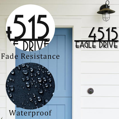 Personalized Metal House Number Sign for Outside Modern - Custom Outdoor Address Number Plaque Street Name Plaque House Letter Sign - Wall Art Decor - Unique Handmade New Home Gift Housewarming Gift