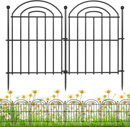 Decorative Garden Fence, 17in(H) x10.8ft Rustproof Metal No Dig Fence Animal Barrier Fence for Dog Rabbit, Wire Border Panel Fencing for Yard Patio Outdoor Decor 10 Pack