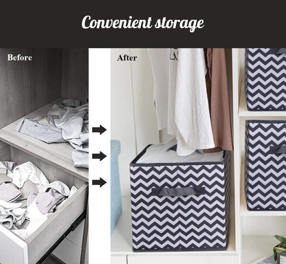 storage box Oxford fabric set of 4, foldable storage box fabric box in cube shape 30x30x30 cm for closet, clothes, books, cosmetics, toys