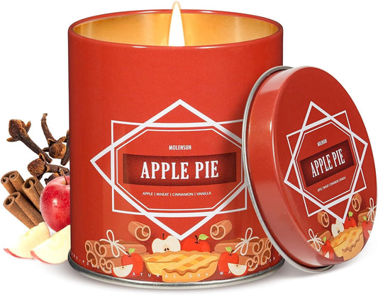 Apple Pie Fall Scented Candle – 9 oz Soy Wax in Travel-Friendly Reusable Tin, Non-Toxic & Clean Burning, 50-Hour Burn – Cozy Autumn Fragrance, Holiday Gift & Fall Decor for Women & Men