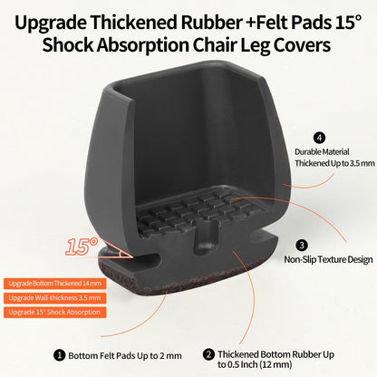 Ezprotekt 24 Pcs Black Chair Leg Floor Protectors for Hardwood Floors, Felt Furniture Pads Caps Covers, Bar Stool Floor Protectors Cups for Dining Table Desk Chair (Fit 0.83 "- 1.02", 21-26mm)