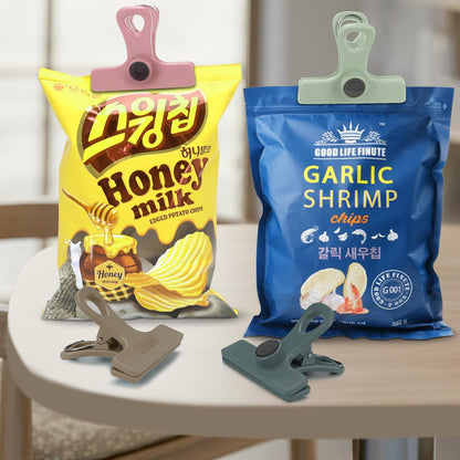 TACGEA Chip Clips, Magnetic Bag Clips with Air Tight Seal for Food Storage, 8 Pieces, Neutral Color
