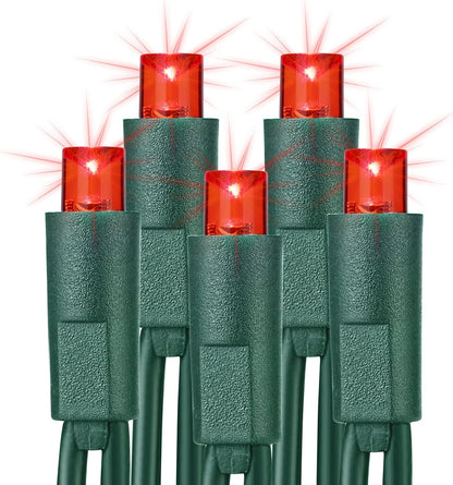 Brizled Red Christmas Lights, 33ft 100 LED Christmas String Lights, 5mm Wide Angle Mini Xmas Tree Lights, 120V UL Certified Connectable Xmas Light for Tree Party Wedding Home Indoor Outdoor Decoration