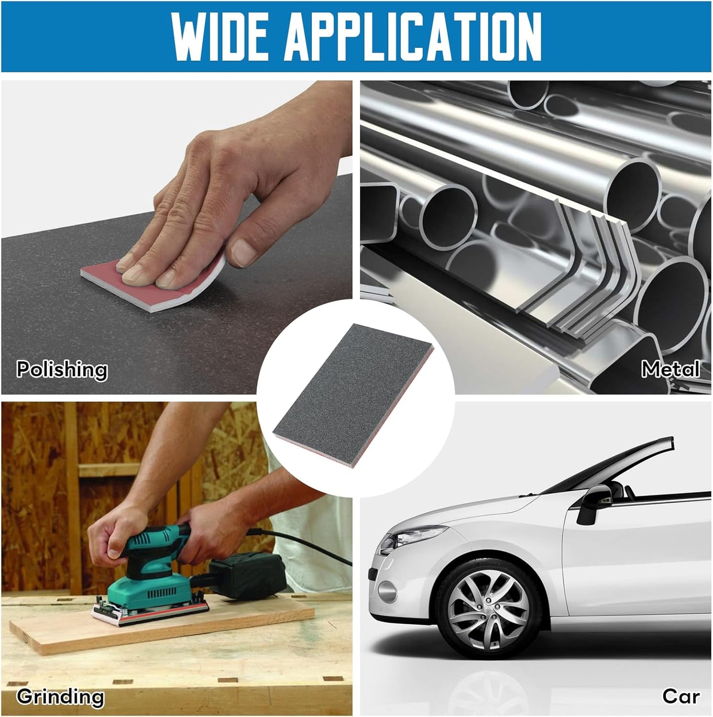 20 Pack 180 Grit Sanding Sponge, 3 x 4 Inch Soft Foam Sanding Block Wet Dry Sanding Pads, Washable Sandpaper Sponge Drywall Sand Block for Wood, Metal, Furniture Polishing (180 Grit)