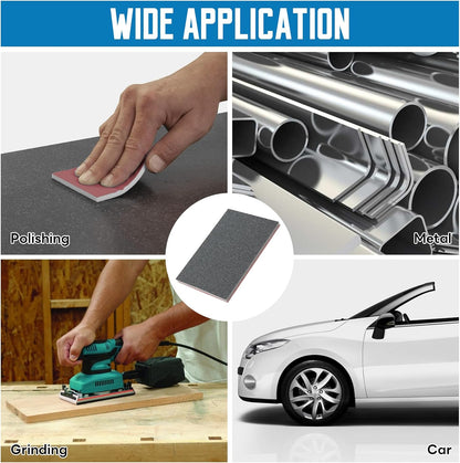 20 Pack 180 Grit Sanding Sponge, 3 x 4 Inch Soft Foam Sanding Block Wet Dry Sanding Pads, Washable Sandpaper Sponge Drywall Sand Block for Wood, Metal, Furniture Polishing (180 Grit)