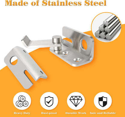 Alise Flip Latch Gate Latch,Shed Door Latch Barn Door Lock Shed Lock Shed Latch,Brushed Stainless Steel Locking Latches for Shed Barn Fence Chicken Dog Cage Window Cabinet Backyard Garage,L-Size