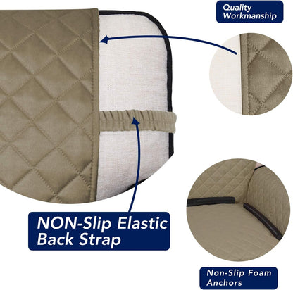 PureFit Reversible Quilted Sofa Cover, Water Resistant Slipcover Furniture Protector, Washable Couch Cover with Non Slip and Elastic Straps for Kids, Dogs, Pets (Sofa, Beige/Beige)