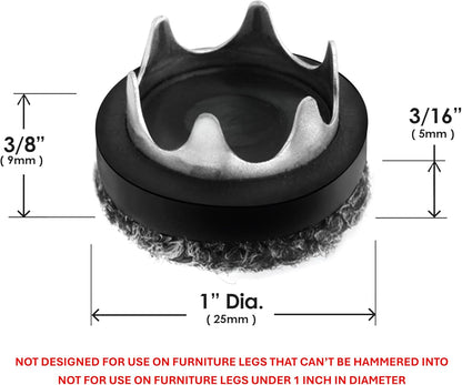 Gorilla Outdoor 1 inch Furniture Feet Floor Protectors/Weatherproof Berber Glides (Set of 8) Hammer On Furniture Pads for Outdoor & Indoor Use