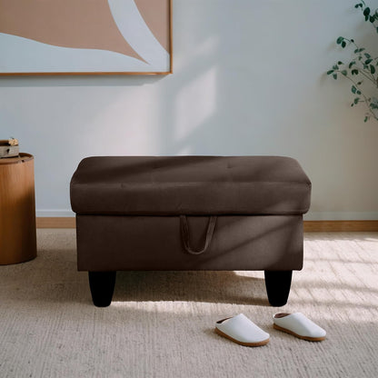 Ottoman Rectangular Storage Ottoman Bench, Flannel Footrest Stool Footstool with Lid for Living Room, Bedroom, Entryway, Coffee, 28.5"x19"x17.5"