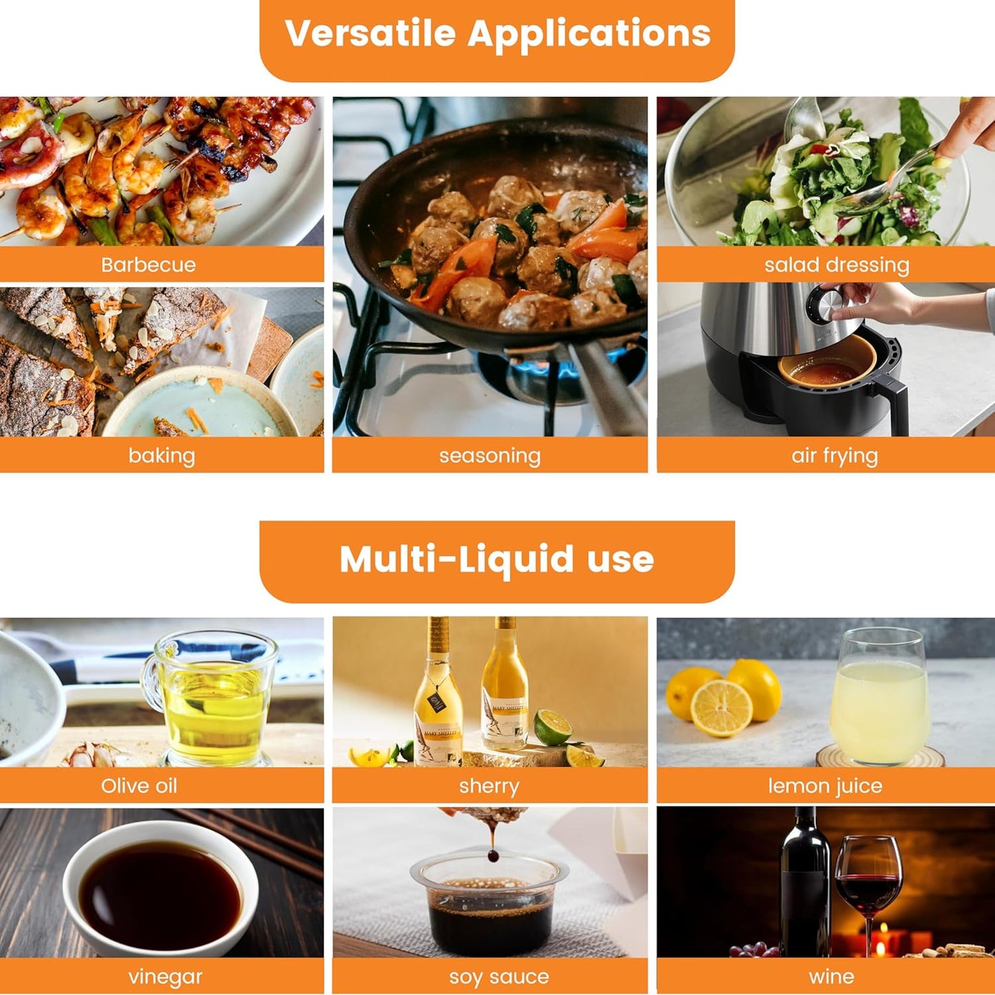 2 Pack Oil Bottle for Cooking,100ml Stainless Steel Cooking Oil Spray Bottle for Salads, BBQS and More,One-Handed Use (2 PCS)