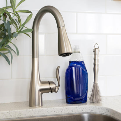 Fox Run Kitchen Brush, Stainless Steel Cleaning Brush for Tumblers, Glasses, Dishes, and Pans, 10.25"