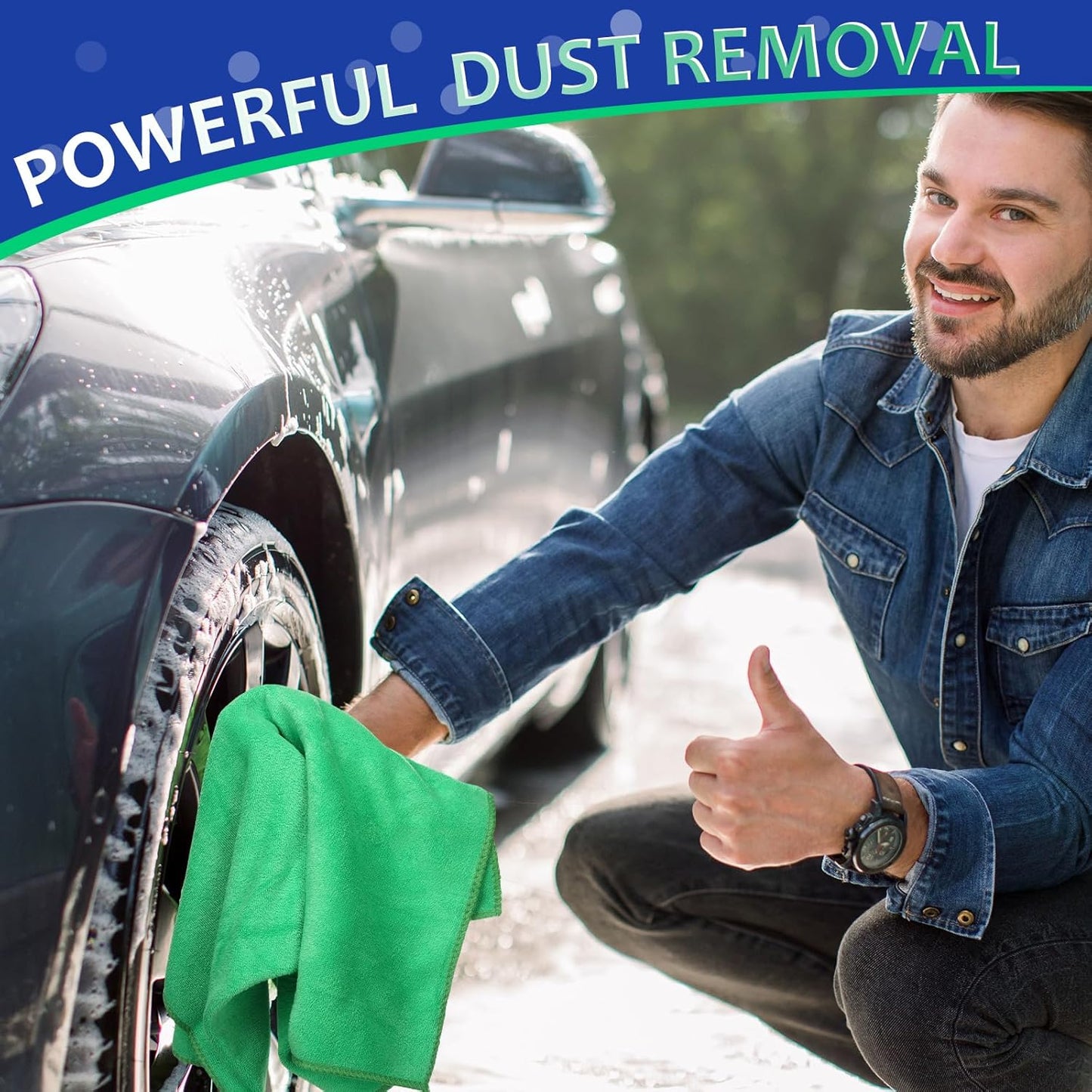 Newwiee 3 Pcs Extra Large Microfiber Cleaning Cloth 30" x 20" Washable Reusable Microfiber Towel Streak Free Lint Free Cloth for Cleaning Home Glass Office Window Bathrooms (Red,Blue,Green)