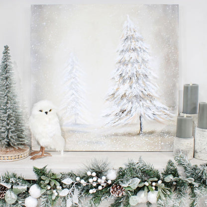 Fake Stuffed Owl Figure, 11-Inch Tall Bird for Craft, Halloween Prop or Christmas Tree Topper Use