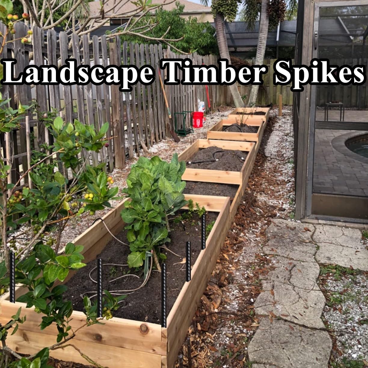 16 Inch Rebar Stakes 30 Pack Heavy Duty Ground Anchors with Chisel Point End Long Straight Steel Tent Stakes 3/8" Thickness Metal Spikes Black Coated for Concrete Timber Camping Garden Plant