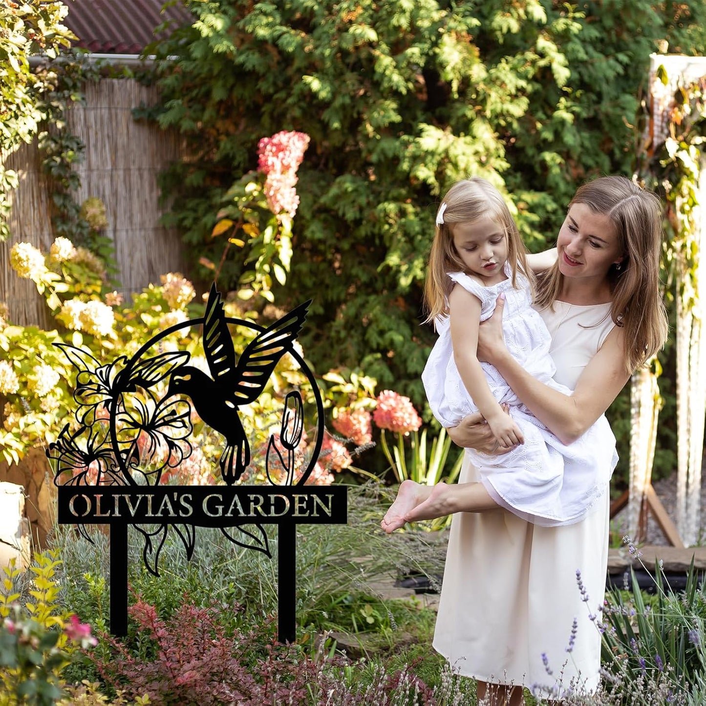 Personalized Garden Signs | Garden Stake Metal Sign | Custom Garden Sign | Customized Bird Garden Name Sign Yard Sign| Garden Signs Decorative Outdoor | Personalized Camping Gifts