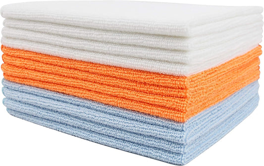 Tricol Clean Certified Recycled Microfiber Cleaning Cloths, Made from Plastic Bottles (12 x 12 in Cloths) Pack of 12