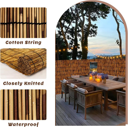 Natural Reed Fence,6FT X 16.4FT Bamboo Fencing Privacy Reed Screening for Outdoor, Gallery, Restaurant, Hotel, Patio (Brown)