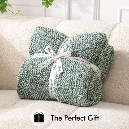 MIULEE Green Super Soft Throw Blanket for Bed, Twin Size Cozy Fluffy Warm Blankets Knit Blankets for Couch, Sofa, Chair, Living Room, Camping, Picnic, 60 x 80 inch