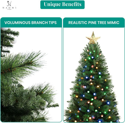 Naomi Home Evangeline Traditional Christmas Tree Green/6.5ft