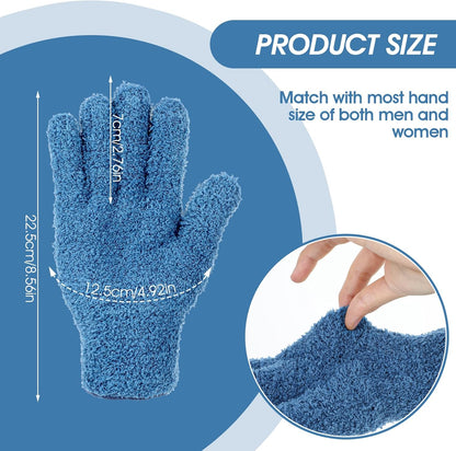 Plant Dusting Gloves, Microfiber Dusters for Cleaning Kitchen Indoor Mitt for House Use Desk Window Blind Screen Wash