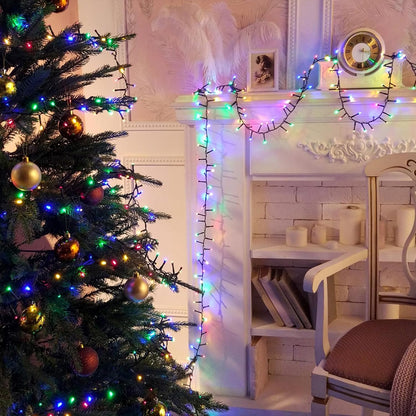 PEIDUO Christmas Lights with Music, Infrared Motion Sensor Controller with 6 Modes, Waterproof for Xmas Outdoor Garden Party Decor, Plug in, Multicolor Lights