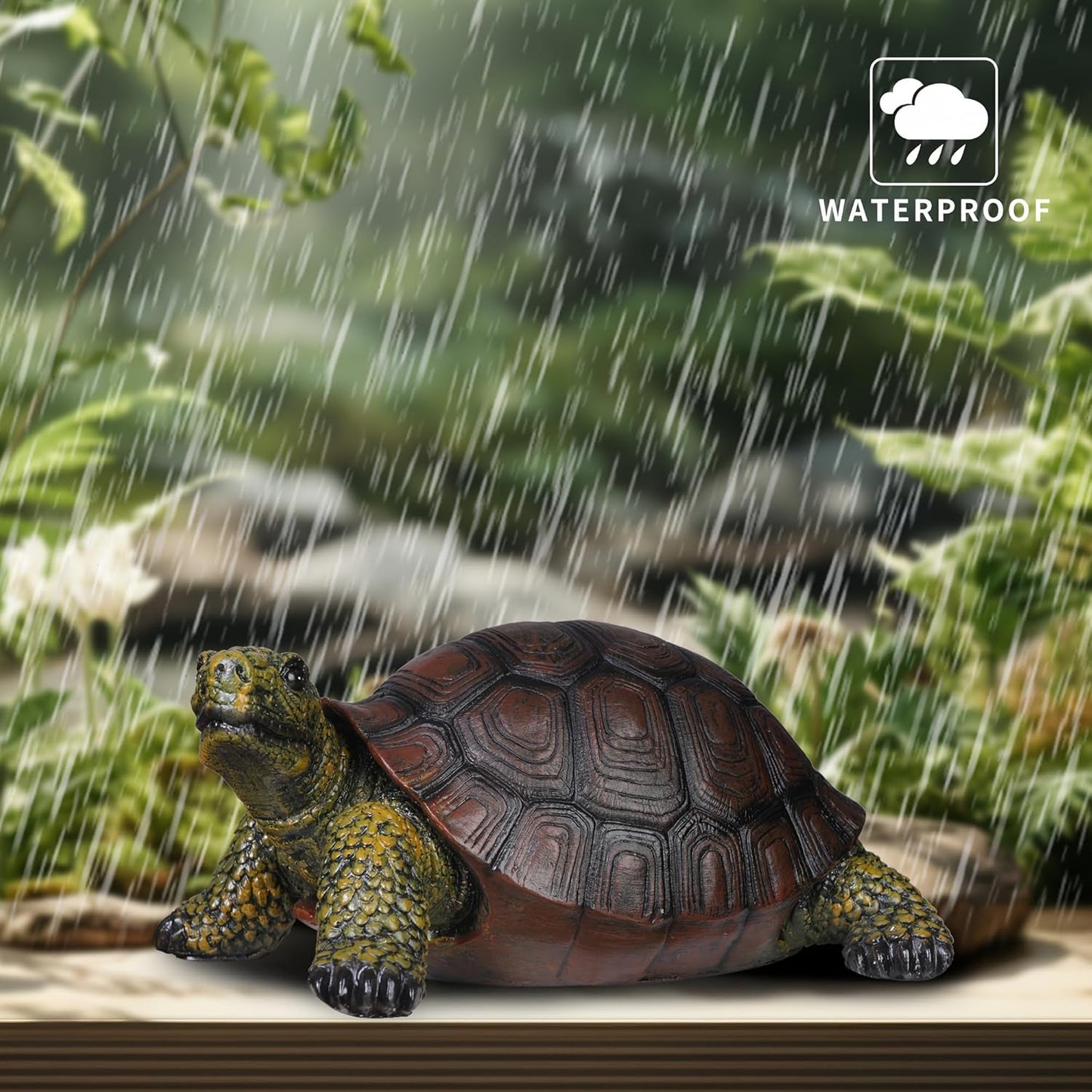 Weather-Resistant Resin Turtle Statue Decoration, Exquisite Handicraft, Artistic Simulation Animal Sculpture, Suitable for Outdoor Gardens, Courtyards, Ponds, Colorful Holiday Decoration Gifts