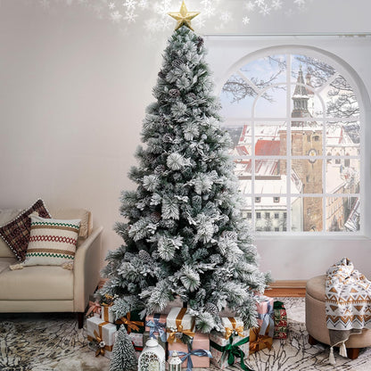 Naomi Home Darla Snowy Christmas Tree 6.5ft/Snow Flocked