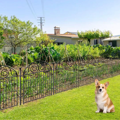 Tall Garden Fencing Animal Barrier, 40 Inch(H) 2 Panels Total Length 4.4 Ft, Dog Fences Outdoor for Yard, Dog Digging Fence Barrier, Metal Temporary Fencing│Patented