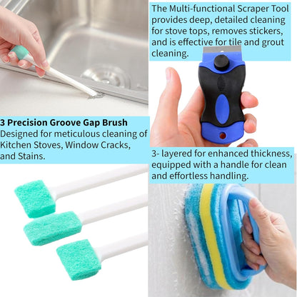 Elkanah Cleaning Brushes for Household use Small Cleaning Brushes for Small Spaces Sink Bathroom Deep Cleaning Supplies Set of 10