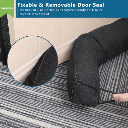 Anze Door Draft Stopper 32 inch Weighted Triangle Draft Stopper Door Air Noise Sound Blocker Warm in Winter and Cool in Summer, Black