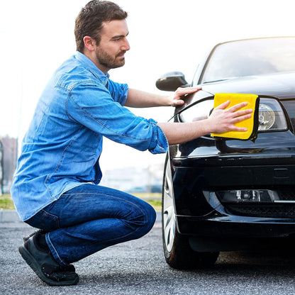 Tallew 40 Pcs Microfiber Towels 16 Inch x 16 Inch Microfiber Cloth Car Drying Towels for Cars Washing Polishing Office Windows Cleaning Household Supplies (Yellow)