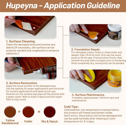 Wood Repair Kit, Wood Furniture Repair Kit, Wood Filler, Wood Putty and Beeswax- Repair Stains, Scratch, Cracks, Hole, Discoloration for Wooden Door, Table, Cabinet, Bed, Floor (Brown Series)