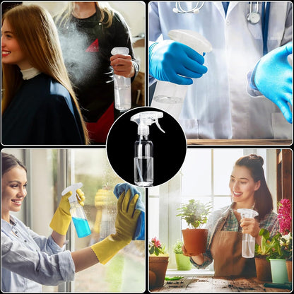 Cosywell 4 Pack Plastic Spray Bottles 8.8oz/260ml Empty Spray Bottle for Cleaning Mist/Stream Heavy Duty Water Spraying Bottle for Cooking Solutions Essential Oils Hair Care(Green Pink Purple White)