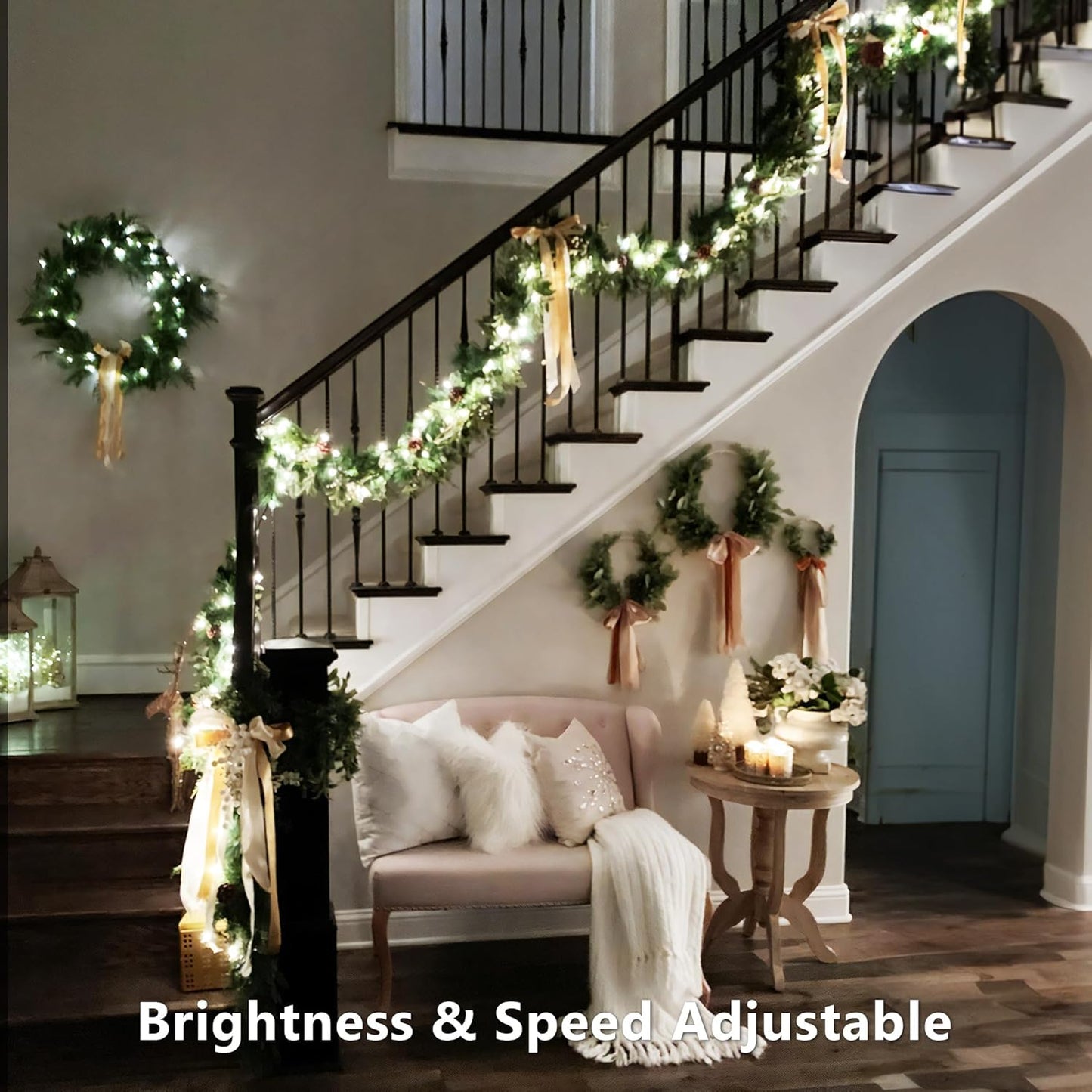 BrizLabs RGB Christmas Lights, 33ft 100 LED Color Changing Orange Purple Halloween String Lights with Remote, Dimmable Mini Light String for Indoor Outdoor Halloween Xmas Mardi Gras Year-Round Decor