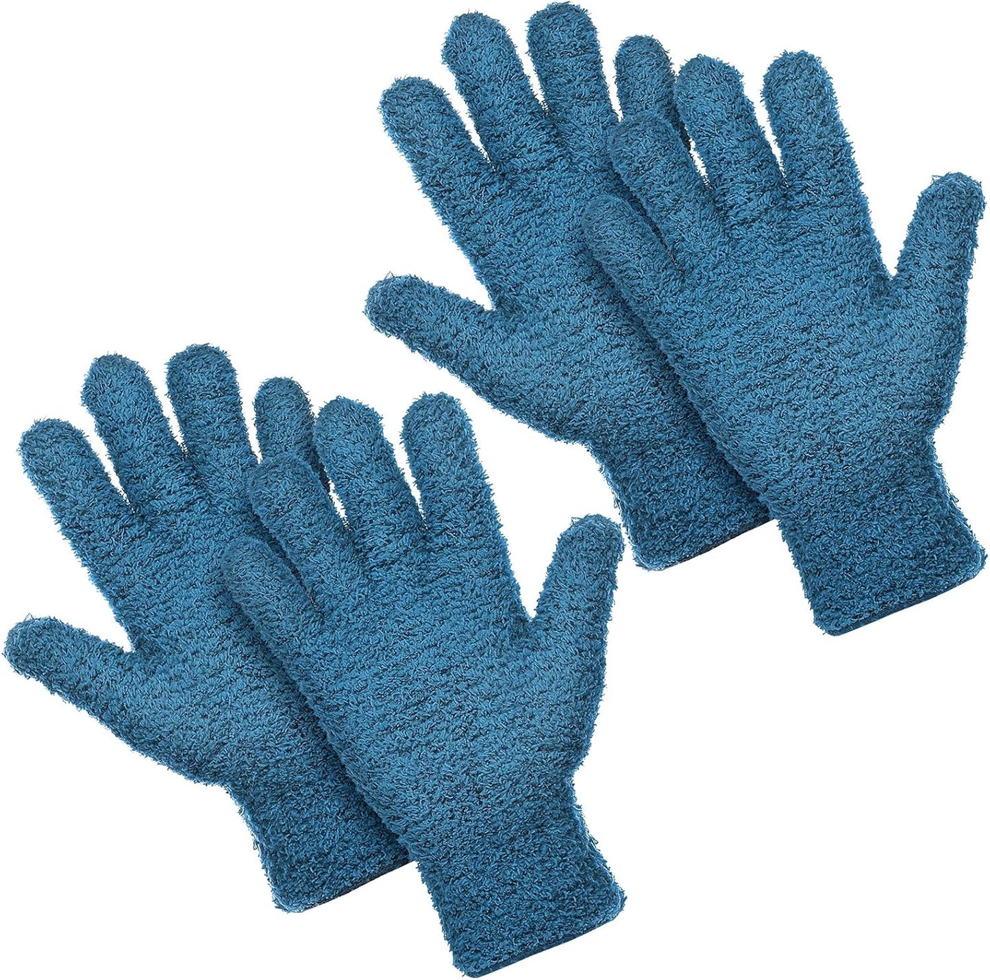 Patelai 2 Pairs Microfiber Gloves for plants Dusting Cleaning Glove Mittens House Cars Blinds Dusting(Blue, Large)