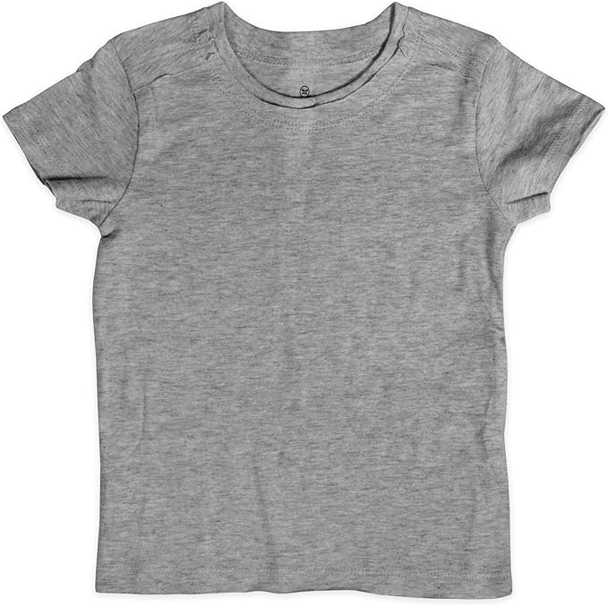 HonestBaby 5-Pack Short Sleeve T-Shirts 100% Organic Cotton Baby, Toddler, Little Kid, Boy, Girl, Unisex