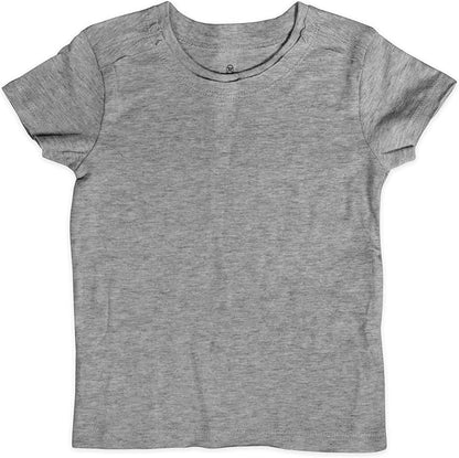 HonestBaby 5-Pack Short Sleeve T-Shirts 100% Organic Cotton Baby, Toddler, Little Kid, Boy, Girl, Unisex