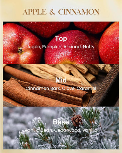 M&SENSE Apple Cinnamon Scented Candle 35oz 150H Burn Time Long Lasting, 3-Wick Natural Aromatherapy Candle Highly Scented, Home Fragrance Housewarming Gifts