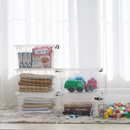 Citylife 22 QT Clear Plastic Storage Bins with Lids Stackable and Nestable Storage Boxes with Lids Large Plastic Storage Containers for Garage, Closet, Kitchen, 2 Packs