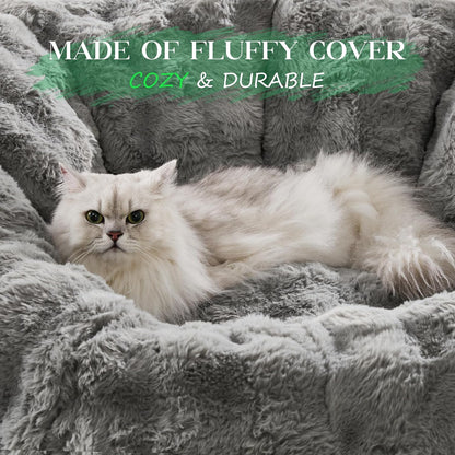 Hobestluk Bean Bag Chair Oversized Bean Bag Chair for Adults Donut-Shaped Large Bean Bag with Spacious Design for Living Room Bedroom or Reading Nook (Bubble Grey)