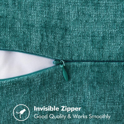 MIULEE Pack of 2 Couch Throw Pillow Covers 18x18 Inch Coastal Teal Farmhouse Decorative Pillow Covers with Stitched Edge Soft Chenille Solid Dyed Spring Pillow Covers for Sofa Bed Living Room