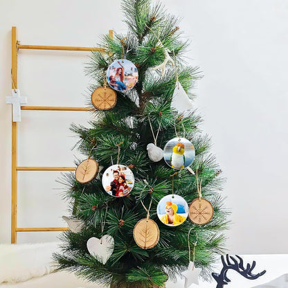 Personalized Christmas Ornaments 2025 Ceramic Custom Picture Text Hanging Ornament Customized Christmas Tree Decorations Keepsake Gift for Family Couples Xmas Tree Home Decor