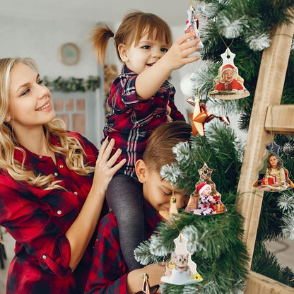 Sublimation Ceramic Ornaments Sublimation Ornament Blanks Bulk Ceramic Discs Ornaments Tree Shape Porcelain Ornament for Xmas Tree Decor Personalized Christmas Sublimation Blanks Products