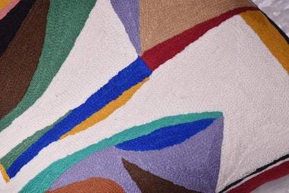 Kandinsky Balancement Decorative Pillow Cover Abstract Toss Pillows Farmhouse Chair Cushion Contemporary Pillow Mid-Century Chair Cushions Hand Embroidered Pillow Wool Size 18x18