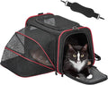Petsfit Expandable Cat Carrier Dog Carriers,Airline Approved Soft-Sided Portable Pet Travel Washable Carrier for Kittens,Puppies,Removable Soft Plush mat and Pockets,Locking Safety Zippers