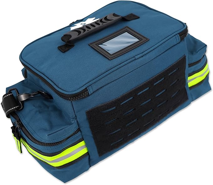 Lightning X Products Lightning X Mid-Sized First Responder EMT Bag | LXMB25 Fully Stocked w/ 240+ Aid, EMS & Trauma Supplies - Blue