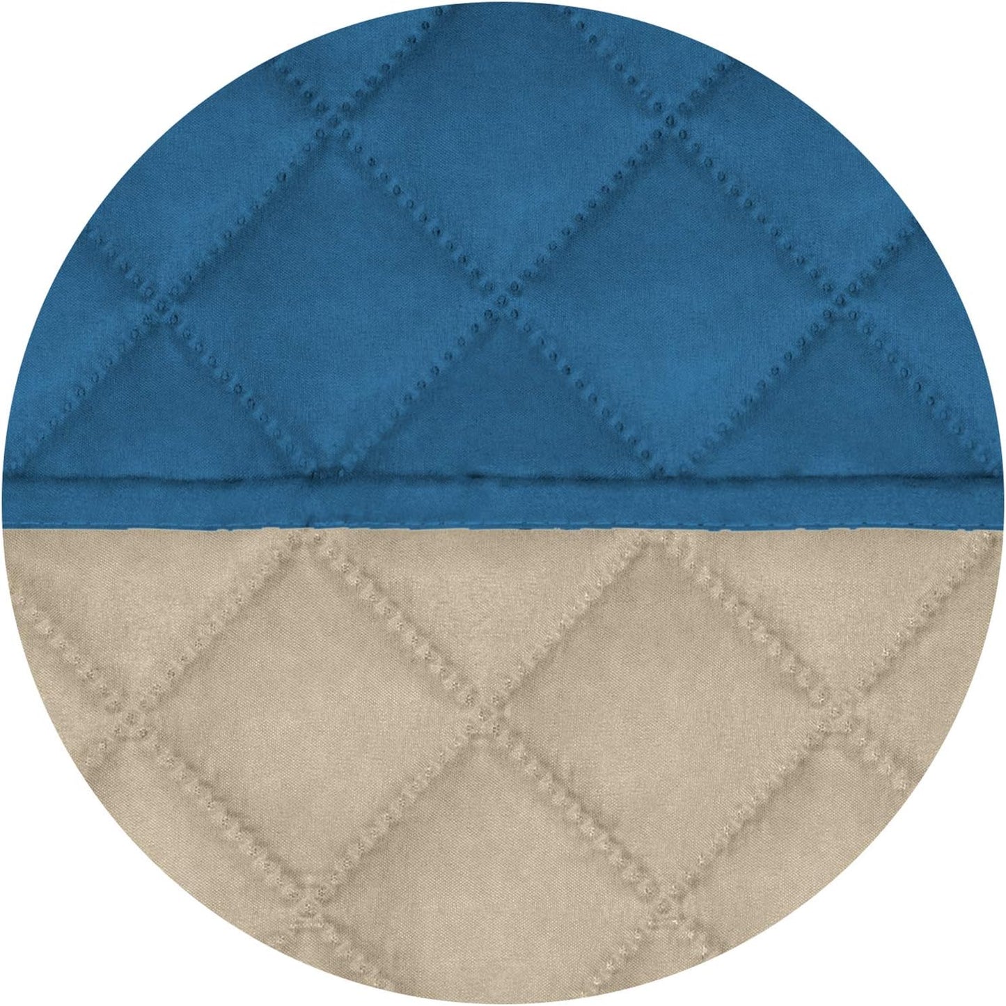 PureFit Reversible Quilted Sofa Cover, Water Resistant Slipcover Furniture Protector, Washable Couch Cover with Non Slip and Elastic Straps for Kids, Dogs (Oversized Recliner, Peacock Blue/Beige)