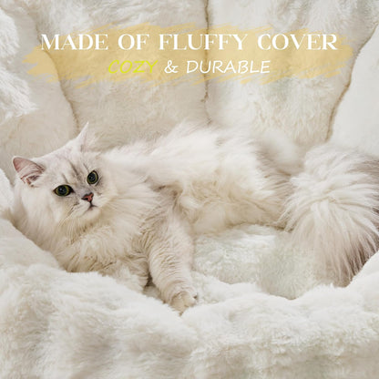 Hobestluk Bean Bag Chair Oversized Bean Bag Chair for Adults Donut-Shaped Large Bean Bag with Spacious Design for Living Room Bedroom or Reading Nook (Bubble White)