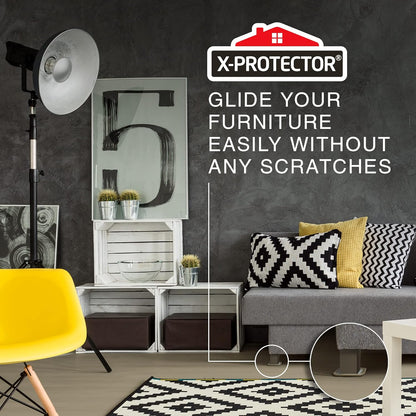 Furniture Sliders for Hardwood Floors X-Protector 12 PCS - 2” Furniture Floor Protectors – Beige Furniture Coasters – Carpeted Pads – Moving Furniture Pads Sliders!